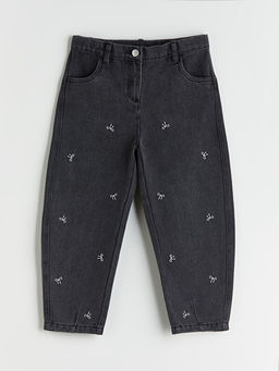 Beli Ayarlanabilir Lastikli Ta?l? K?z ?ocuk Jean Pantolon