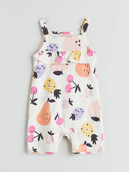 Bisiklet Yaka Bask?l? K?z Bebek Tulum 2li