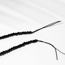 Бусины на нити шар №2 гранёный «Шпинель», цвет чёрный, 38 см