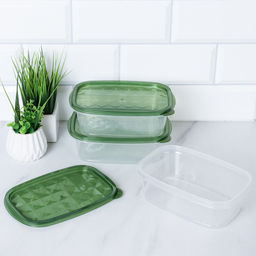 Контейнер прямоугольный 3 штуки 650 мл / P10 /уп 84/*17x11x6 см низкий