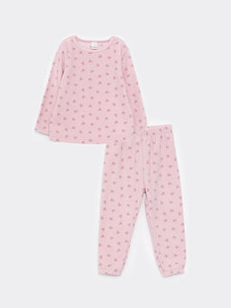 Bisiklet Yaka Uzun Kollu Bask?l? K?z Bebek Pijama Tak?m