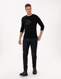 Siyah Slim Fit Bisiklet Yaka Triko Kazak - Pierre cardin фото 4