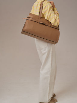 Кожаная сумка Rumi DBR 31152 коричневый капучино фото 11