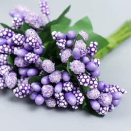 Цена за 12 шт. Цветы для декорирования "Соцветие" сиреневый 1 букет=12 цветов 8,5 см
