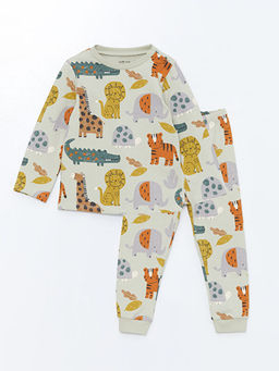 Bisiklet Yaka Uzun Kollu Basic Erkek Bebek Pijama Tak?m?