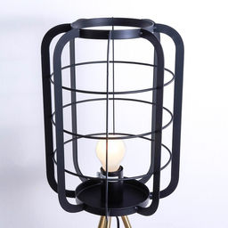 Торшер «Лофт», E27, 40 Вт, чёрный-золото, 24.5×24.5×140 см