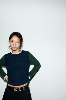 COLOUR BLOCK KNIT SWEATER - Zara фото 2