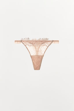 TANGA ENCAJE COMBINADO / Rosa / Blanco - Zara фото 3