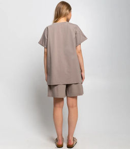 Костюм #ОКТ085002, бежево-серый