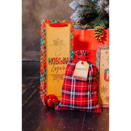 Цена за 5 шт. Мешок подарочный Happy new Year, 20 х 30 см +/- 1.5 см - Дарите счастье фото 4