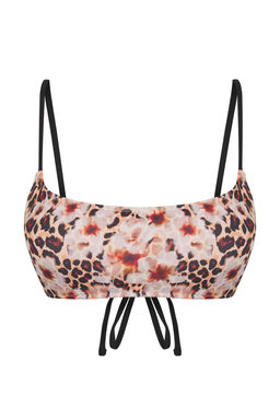 TRENDYOLMILLA Cicek Ve Leopar Mix Desenli Straplez Baglama Detayl? Bikini Ustu TBESS25BU00048 фото 8