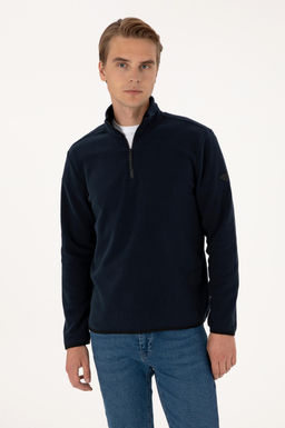 Erkek Lacivert Basic Sweatshirt Sepette S_rpriz _ndirim