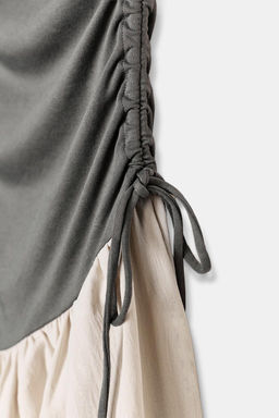 VESTIDO COMBINADO GLOBO / Gris / Beige - Zara фото 14