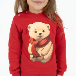 Комплект ясельный красный мишка КМ-1413 (74, 48)