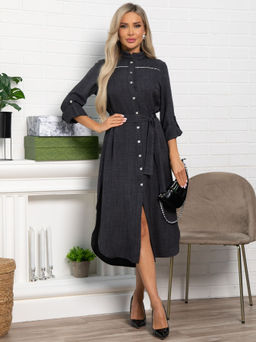 Платье-рубашка Долли (черное) П15482-10М