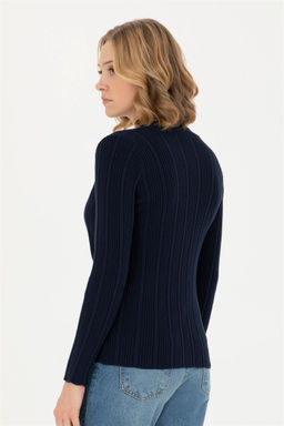 Женский темно-синий базовый трикотажный кардиган - U.s. polo assn фото 5