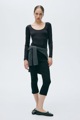 Camiseta de manga larga con escote en U - H&m фото 4