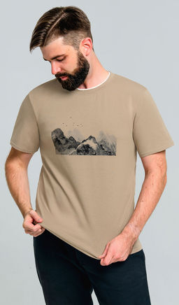 Арт. 67124 Футболка мужская 48-56 (5 шт) Цвет:бежевый