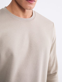 Bisiklet Yaka Erkek Kal?n Sweatshirt