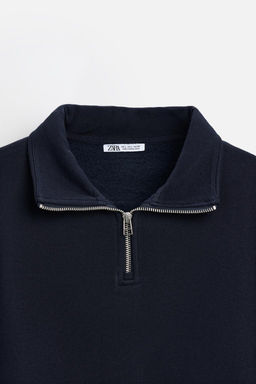 BASIC QUARTER ZIP SWEATSHIRT - Zara фото 34