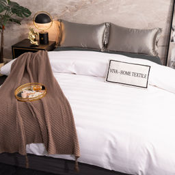 Пододеяльник Страйп Сатин Однотонный Отель белый 100% Хлопок 3x3 P3CTH037150210 150*210