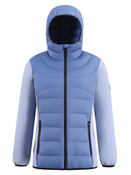 Куртка женская гибридная стёганая с капюшоном с графеновой подкладкой синего цвета 9630_1S