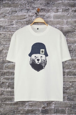 TRENDYOL MAN Ekru Oversize/Genis Kesim Aplike Sapka Detayl? %100 Pamuklu K?sa KolT-Shirt TMNSS25TS00016 - Trendyolmilla фото 21