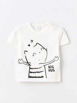 Bisiklet Yaka Bask?l? K?z Bebek Ti??rt