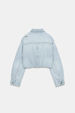 CAZADORA DENIM TRF ROTOS / Azul claro - Zara фото 4