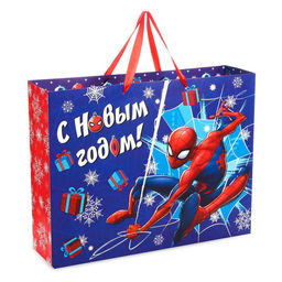 Пакет подарочный «С Новым годом!», 31 х 40 х 11 см, упаковка, Человек-паук