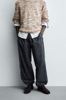 CONTRAST CHECK TECHNICAL JOGGER TROUSERS
