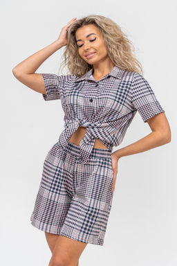 Костюм женский Натали из хлопка в клетку  фото 39