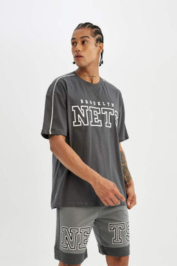 DeFactoFit Футболка Oversize с круглым вырезом и короткими рукавами NBA Brooklyn Nets  фото 3