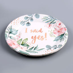 Набор бумажной посуды Свадебный: 6 тарелок, 6 стаканов - Страна карнавалия фото 8