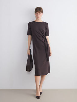 Bisiklet Yaka B?zg?l? Elbise