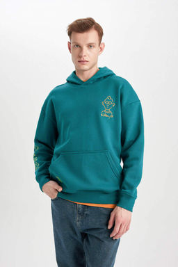 Толстовка оверсайз с капюшоном и принтом на спине Keith Haring - Defacto фото 6