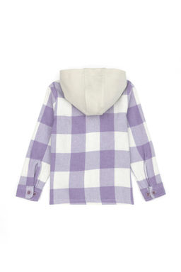 Сиреневая рубашка с капюшоном и длинными рукавами для девочки - U.s. polo assn фото 3