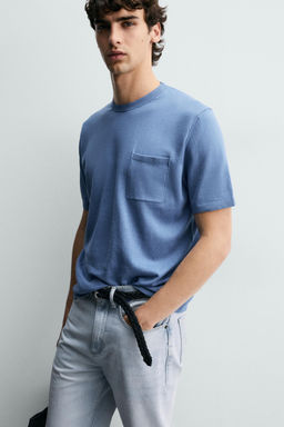 CAMISET PUNTO REGULAR FIT ALGOD?N / Azul - Zara фото 6
