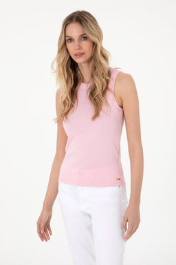 Kad_n A__k Pembe Kolsuz Bisiklet Yaka Basic Ti__rt Sepette S_rpriz _ndirim - U.s. polo assn фото 3