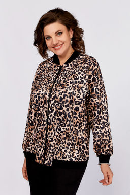 Бомбер Swallow 789 черный+принт леопард  фото 11