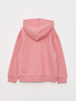 Kap??onlu Bask?l? Uzun Kollu K?z ?ocuk Sweatshirt - Waikiki фото 2