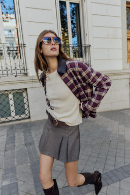 PLEATED SKORT WITH BELT