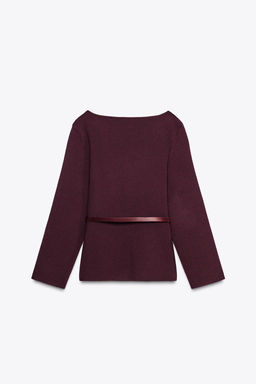 KNIT TOP WITH BELT - Zara фото 6