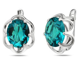 Серьги, параиба кварц, СПН02601