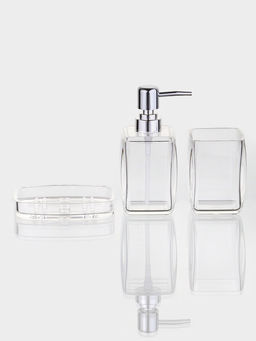 Набор для ванной «Эко», 3 предмета, дозатор, стакан, мыльница