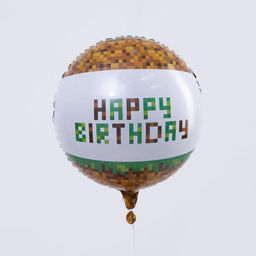 Цена за 50 шт. Воздушный шар фольгированный 18" «С Днем рождения. Пиксели»