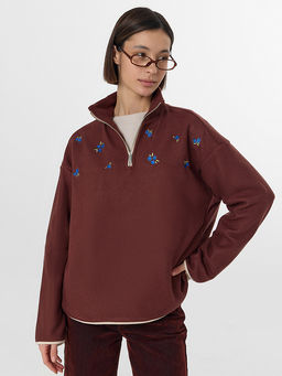 Толстовка женская коричневая из флиса