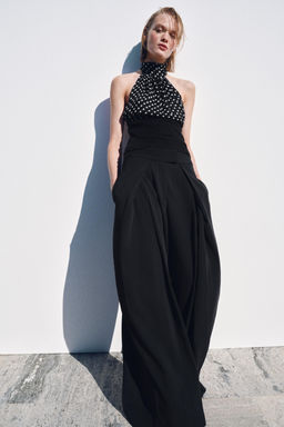 TOP HALTER LUNARES / Blanco / Negro - Zara фото 6