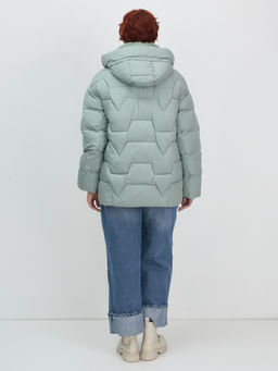 Куртка зимняя женская из овчина стильная и модная зеленого цвета 7309Z - Visdeer фото 14