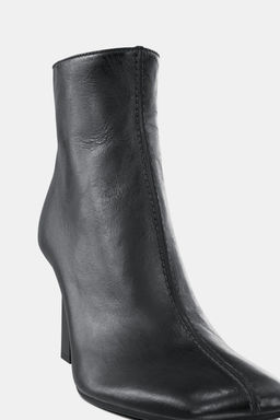 LIMITED EDITION LEATHER HEELED ANKLE BOOTS - Zara фото 11